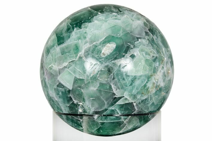 Polished Green & Purple Fluorite Sphere - Mexico #227223